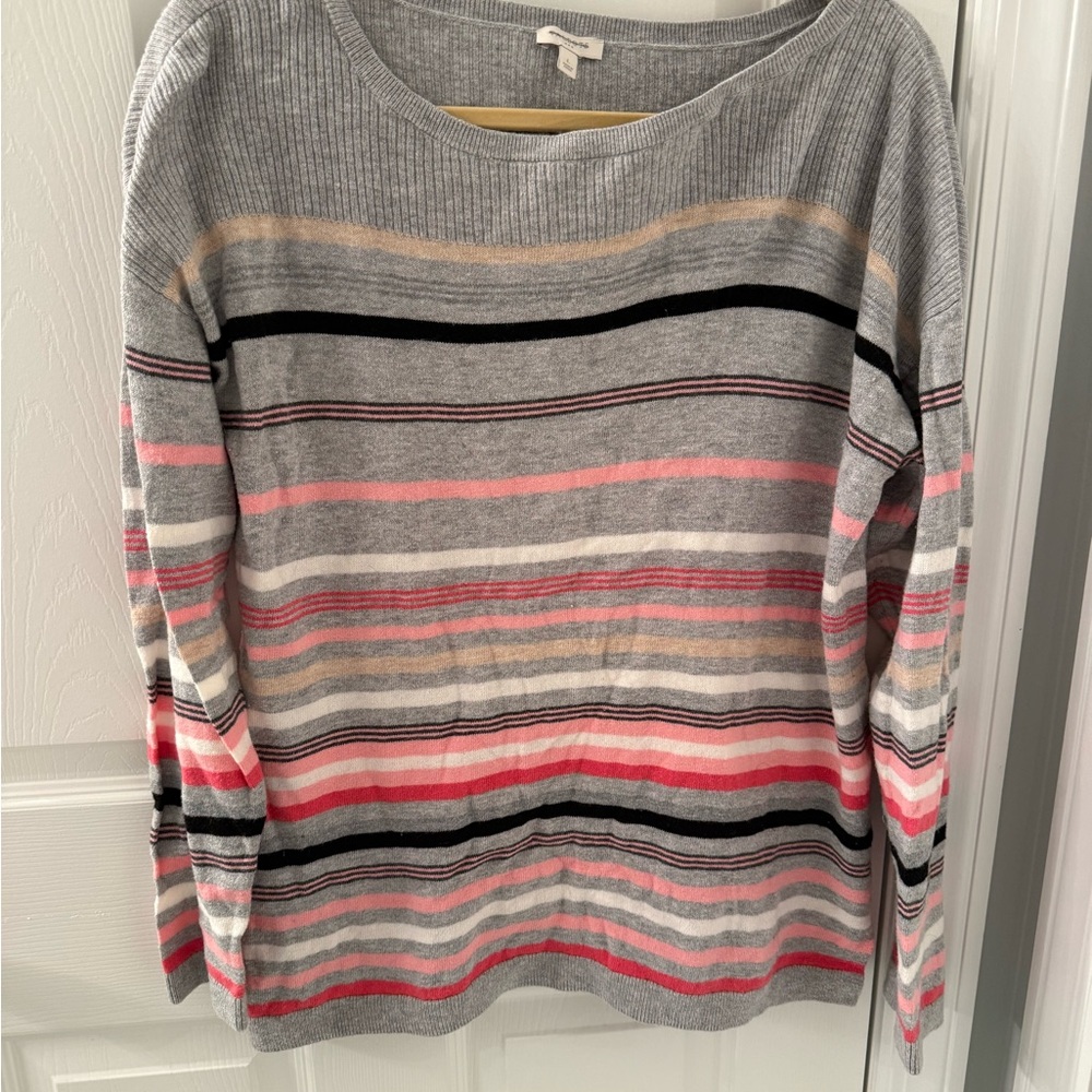 Striped Gray and Pink Sweater Talbots women’s large
